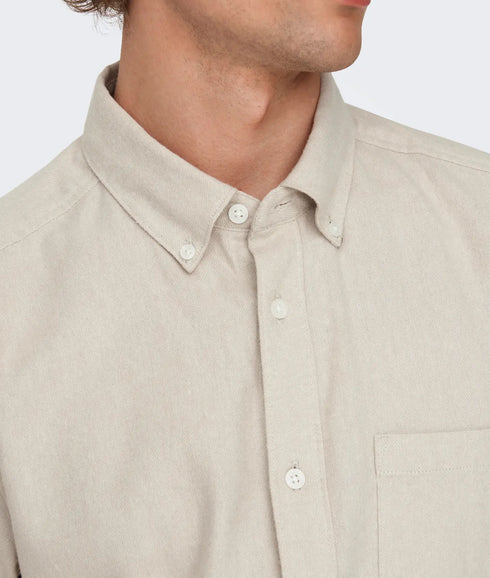 Gudmund Slim 1-Pkt Solid Shirt Noos - Silver Lining