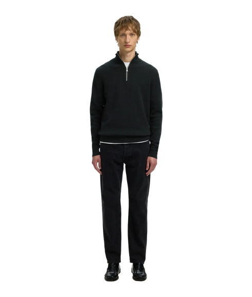 Dane LS Knit Structure Half Zip - Black