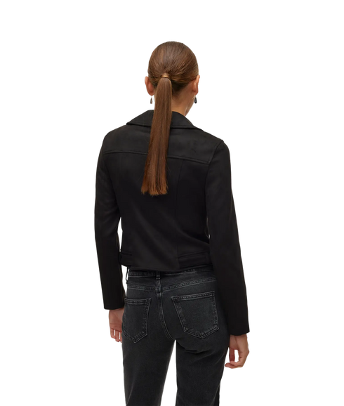 Jose Short Faux Suede Jacket - Black