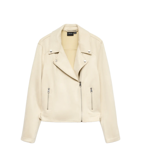 Jose Short Faux Suede Jacket - Grey
