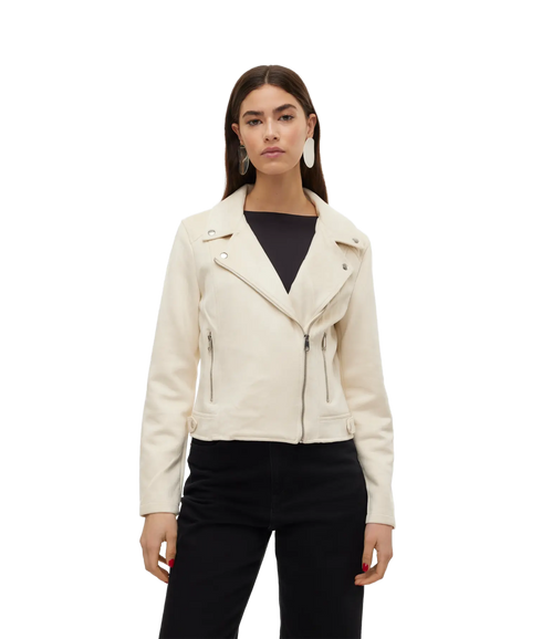 Jose Short Faux Suede Jacket - Grey
