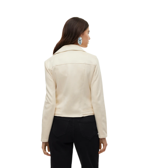 Jose Short Faux Suede Jacket - Grey