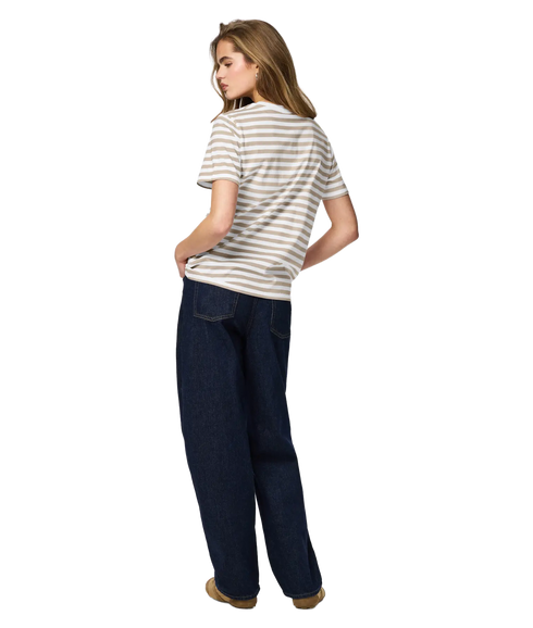 Ria Ss Tee Stripes Jrs Bc - Brown