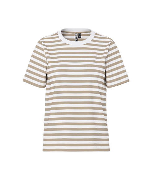 Ria Ss Tee Stripes Jrs Bc - Brown