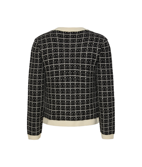 Livia Ls Short Knit Cardigan - Black Birch