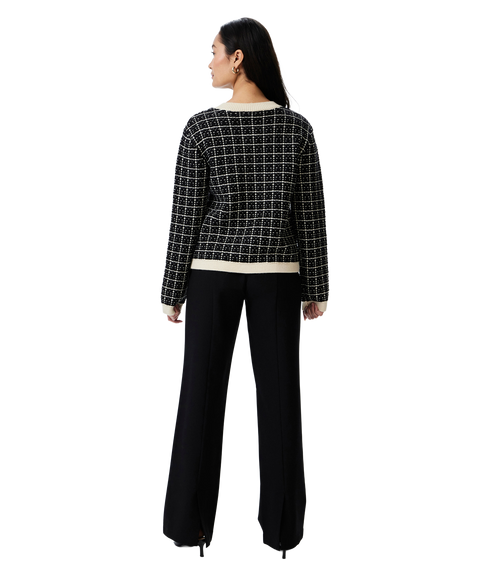 Livia Ls Short Knit Cardigan - Black Birch