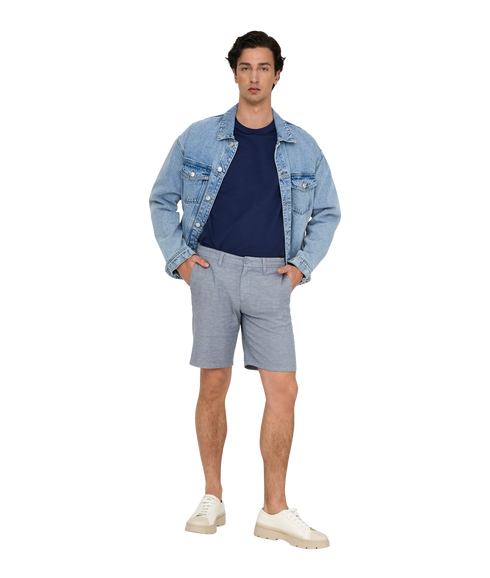 Mark 0011 Cotton Linen Shorts - Blue