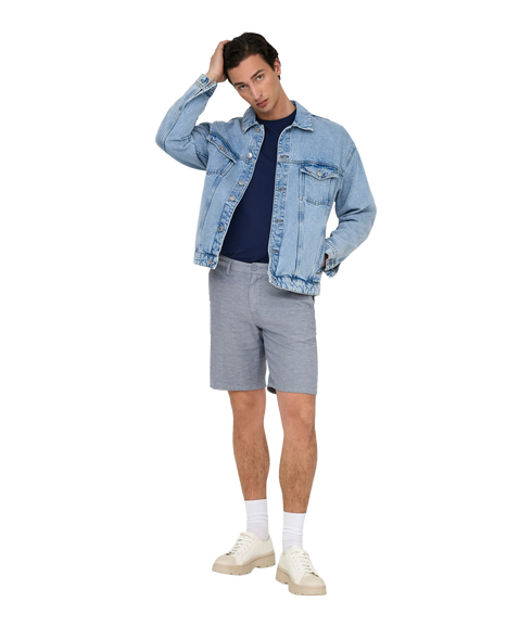 Mark 0011 Cotton Linen Shorts - Blue