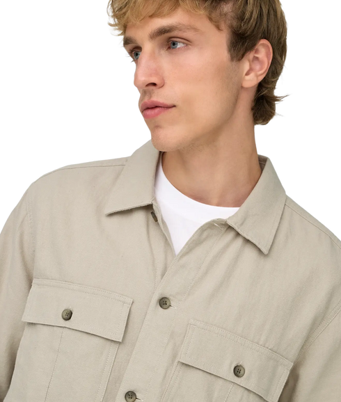 Kennet Linen Overshirt - Grey