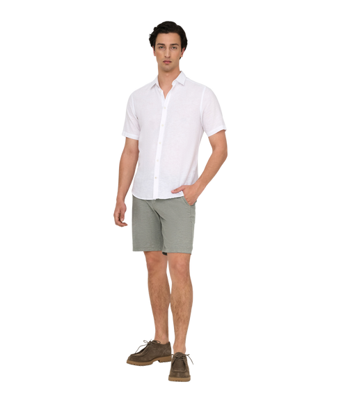 Mark 0011 Cotton Linen Shorts - Grey