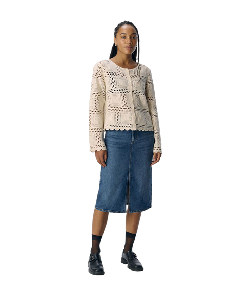 Orella L/S Knit Cardigan - Beige