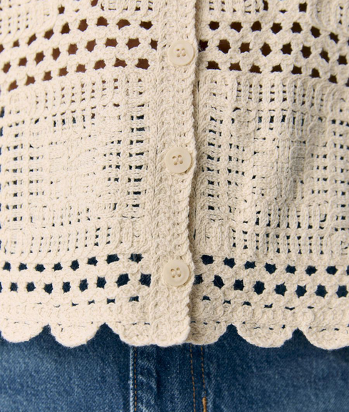 Orella L/S Knit Cardigan - Beige