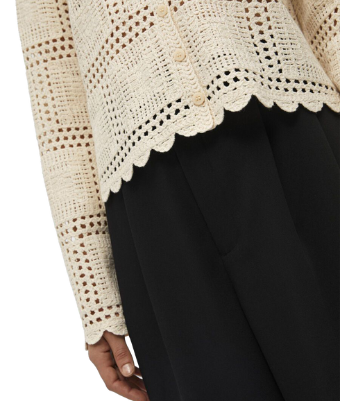 Orella L/S Knit Cardigan - Beige