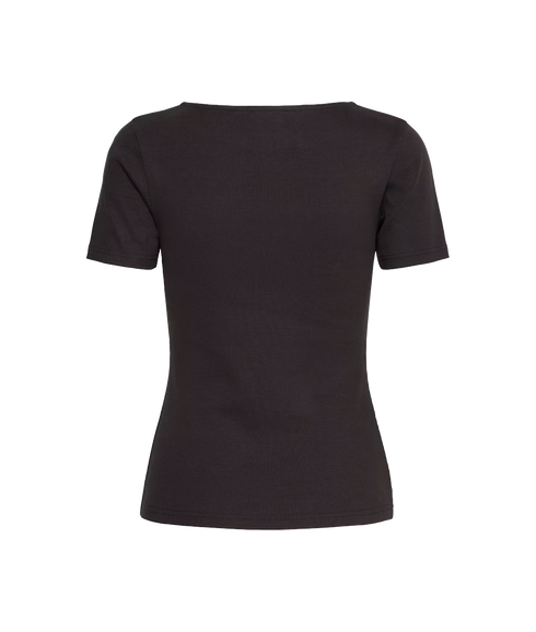 Oreta Ribbed T-Shirt - Black