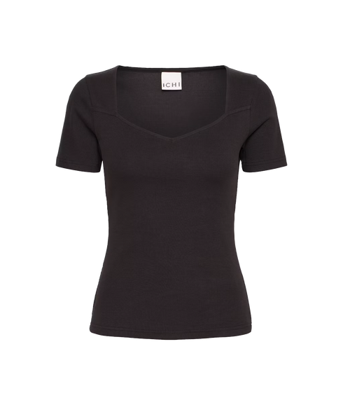 Oreta Ribbed T-Shirt - Black
