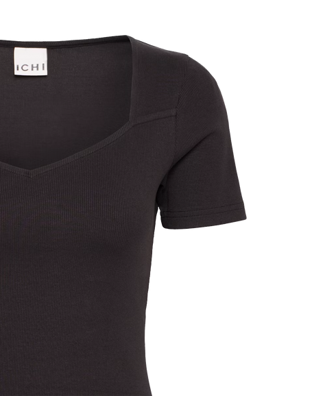 Oreta Ribbed T-Shirt - Black