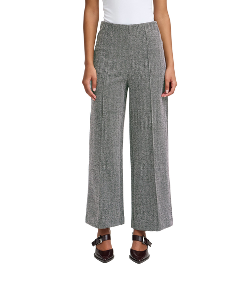 Kate Jacquard Pants - Black/White Herringbone