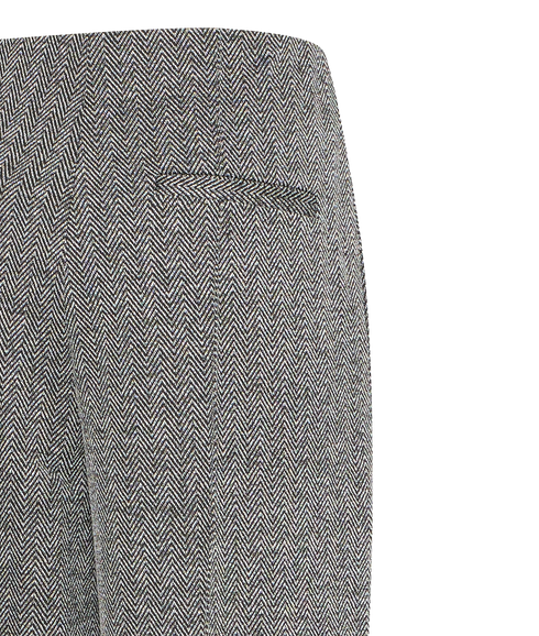 Kate Jacquard Pants - Black/White Herringbone