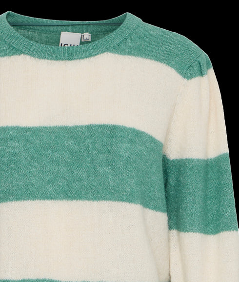 Dusty LS Stripe Knit Beryl Green - Multi