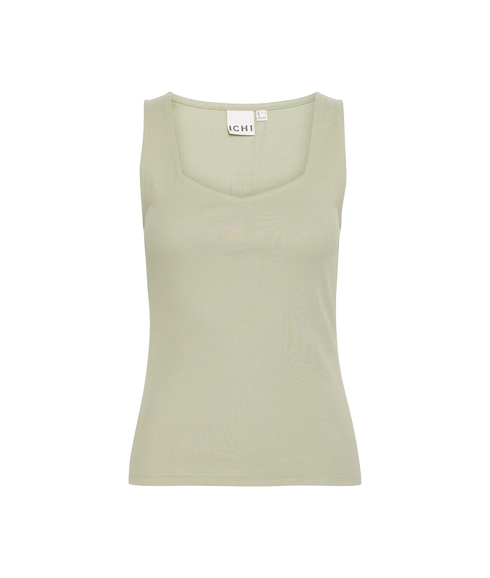 Oreta Ribbed Tank Top - Green Tea