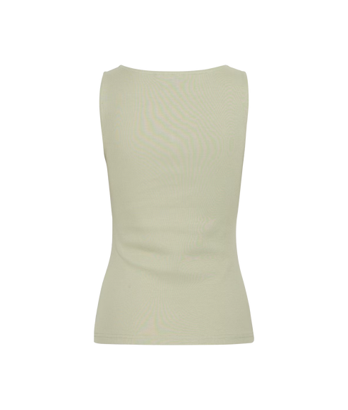 Oreta Ribbed Tank Top - Green Tea