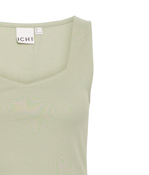 Oreta Ribbed Tank Top - Green Tea