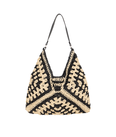 Lysara Woven Shoulder Bag - Black