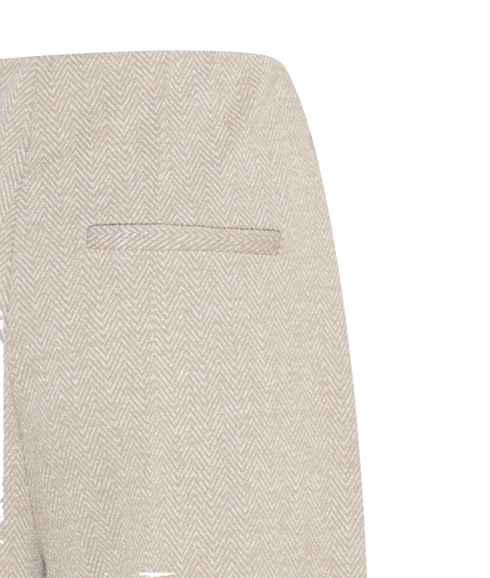 Kate Jacquard Cropped Wide Pant - Beige