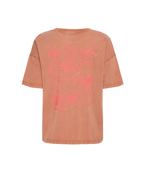Nabino Flower Detail T-Shirt - Brown Patina