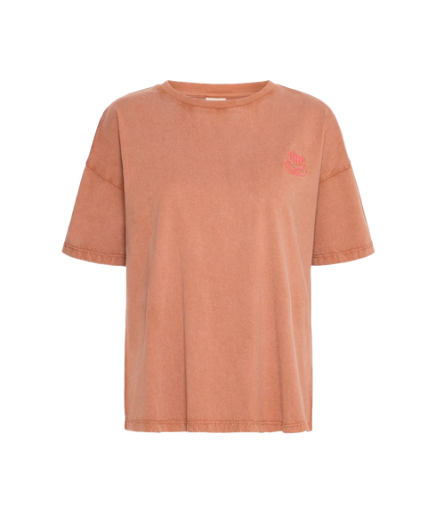 Nabino Flower Detail T-Shirt - Brown Patina