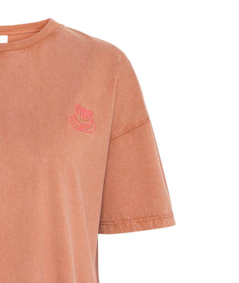 Nabino Flower Detail T-Shirt - Brown Patina