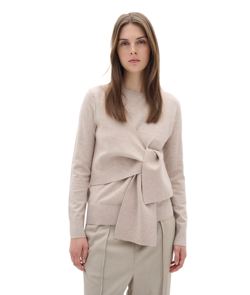 Udelia Tie Waist Pullover - Beige