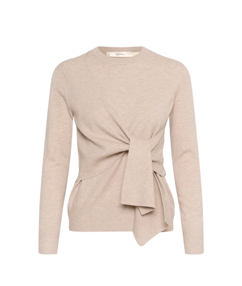 Udelia Tie Waist Pullover - Beige