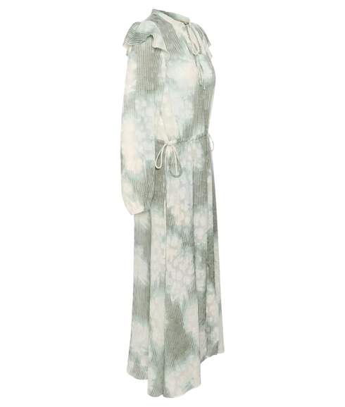 Cielle Long Dress - Green Illuminating Florals