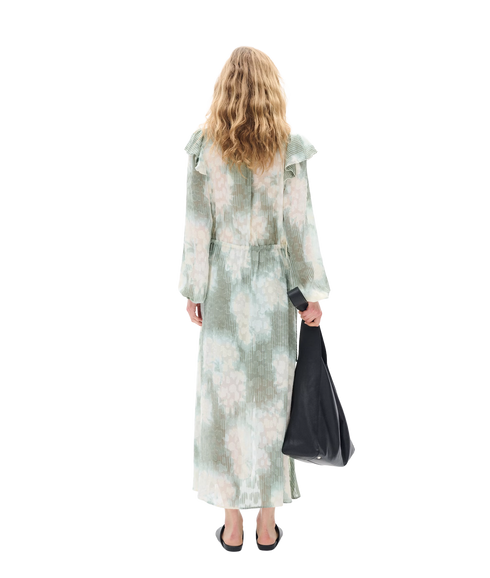 Cielle Long Dress - Green Illuminating Florals