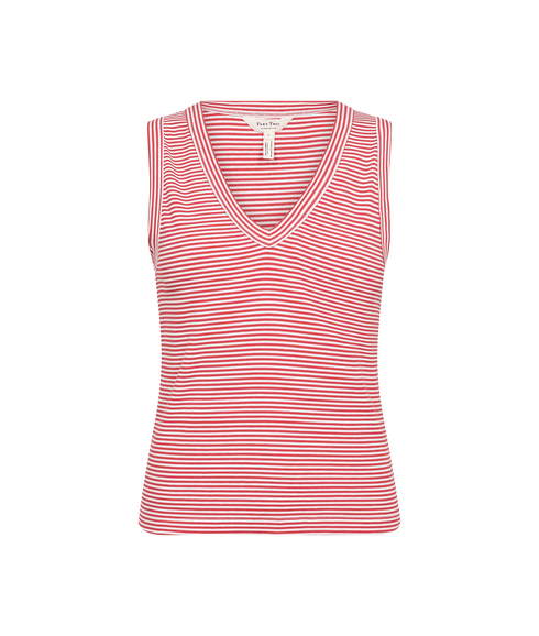 Nikkia Top - Red and White Stripe