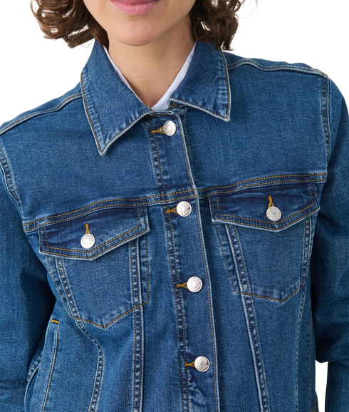 Nicholia Denim Jacket - Medium Dark Blue Denim
