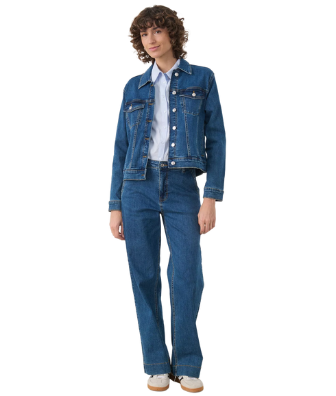 Nicholia Denim Jacket - Medium Dark Blue Denim