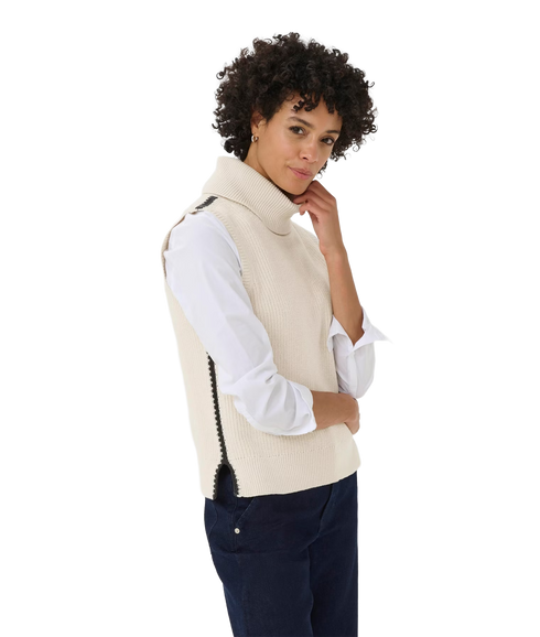 Sella Waistcoat - Whitecap Gray/Dark Navy Stitch