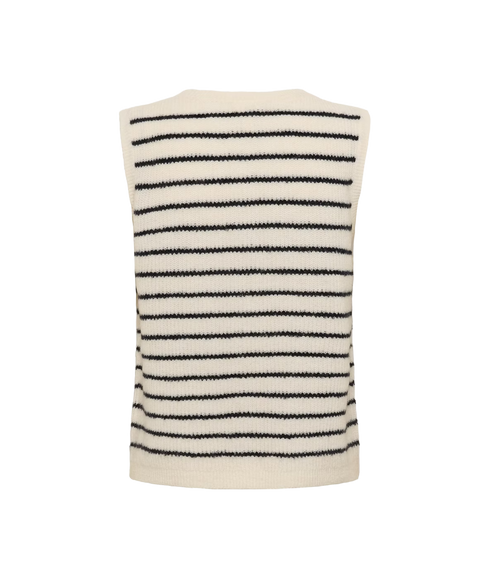 Pimira Waistcoat - Eggnog/Navy Stripe