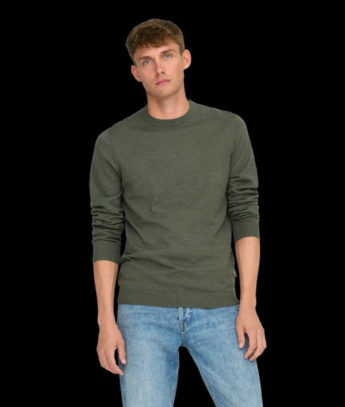 Loui Reg 12 Mel Crew Knit Noos - Castor Gray Melange