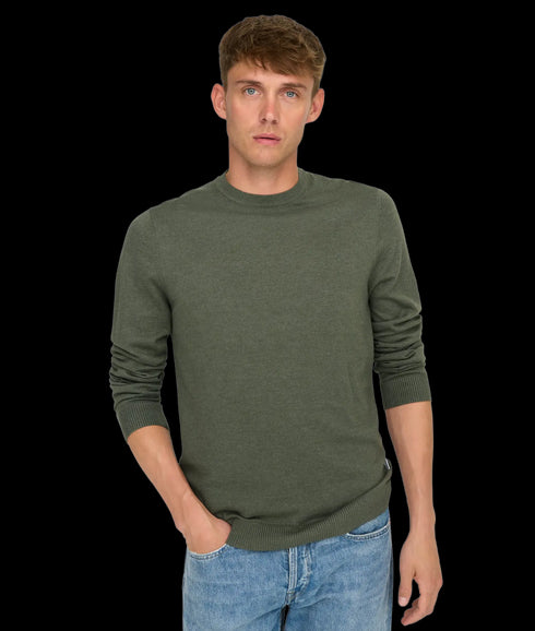 Loui Reg 12 Mel Crew Knit Noos - Castor Gray Melange