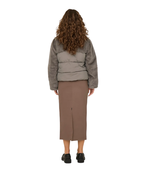 Wanja Fur Puffer Mix Jacket - Walnut