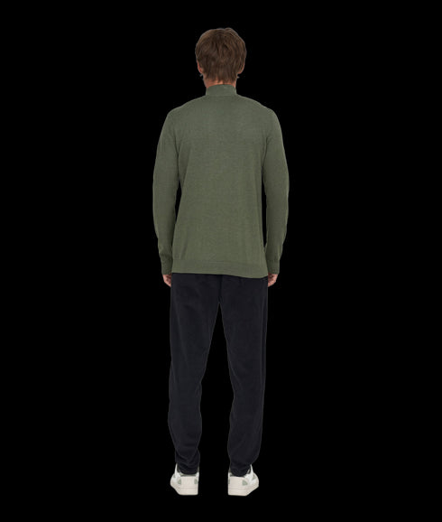 Loui Reg 12 Mel Half Zip Knit - Castor Gray Melange