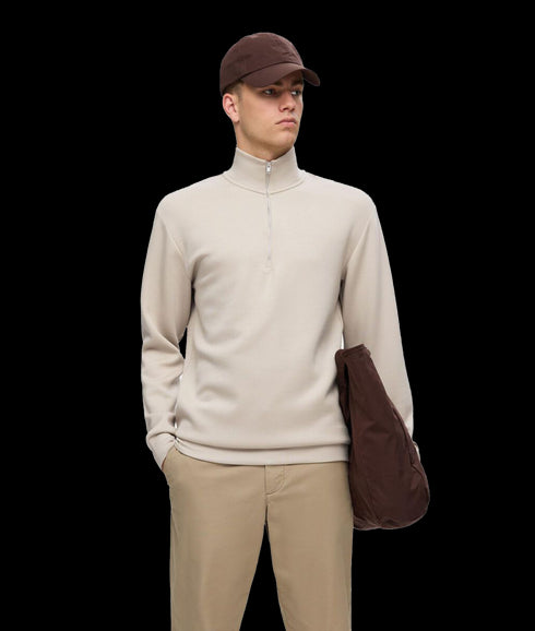 Half Zip Sweatshirt - Cream