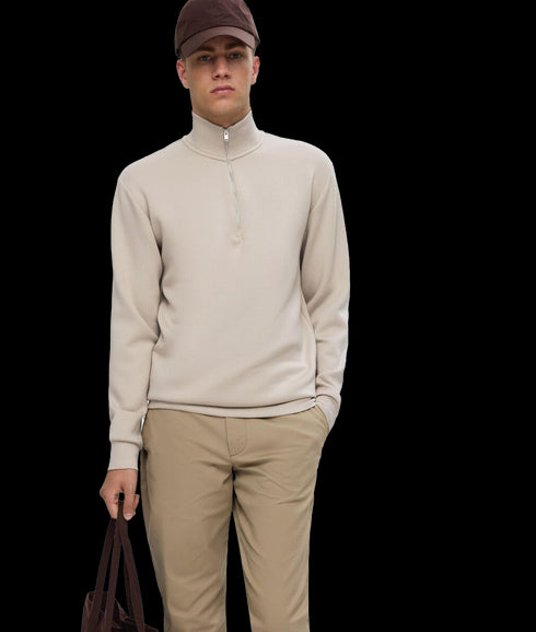 Half Zip Sweatshirt - Cream