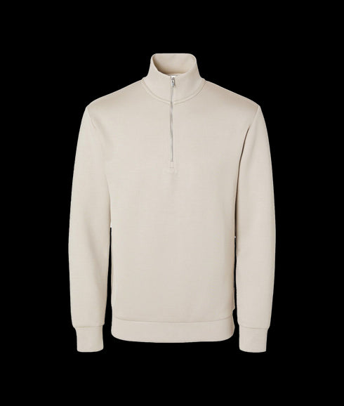 Half Zip Sweatshirt - Cream