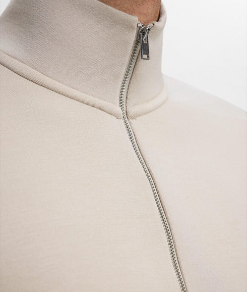 Half Zip Sweatshirt - Cream