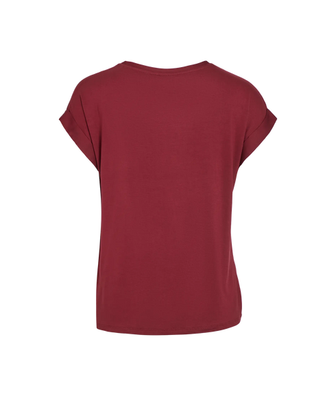 Ellette S/S Satin Top - Cabernet
