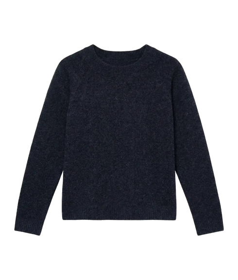 Doffy LS O-Neck Blouse - Blue